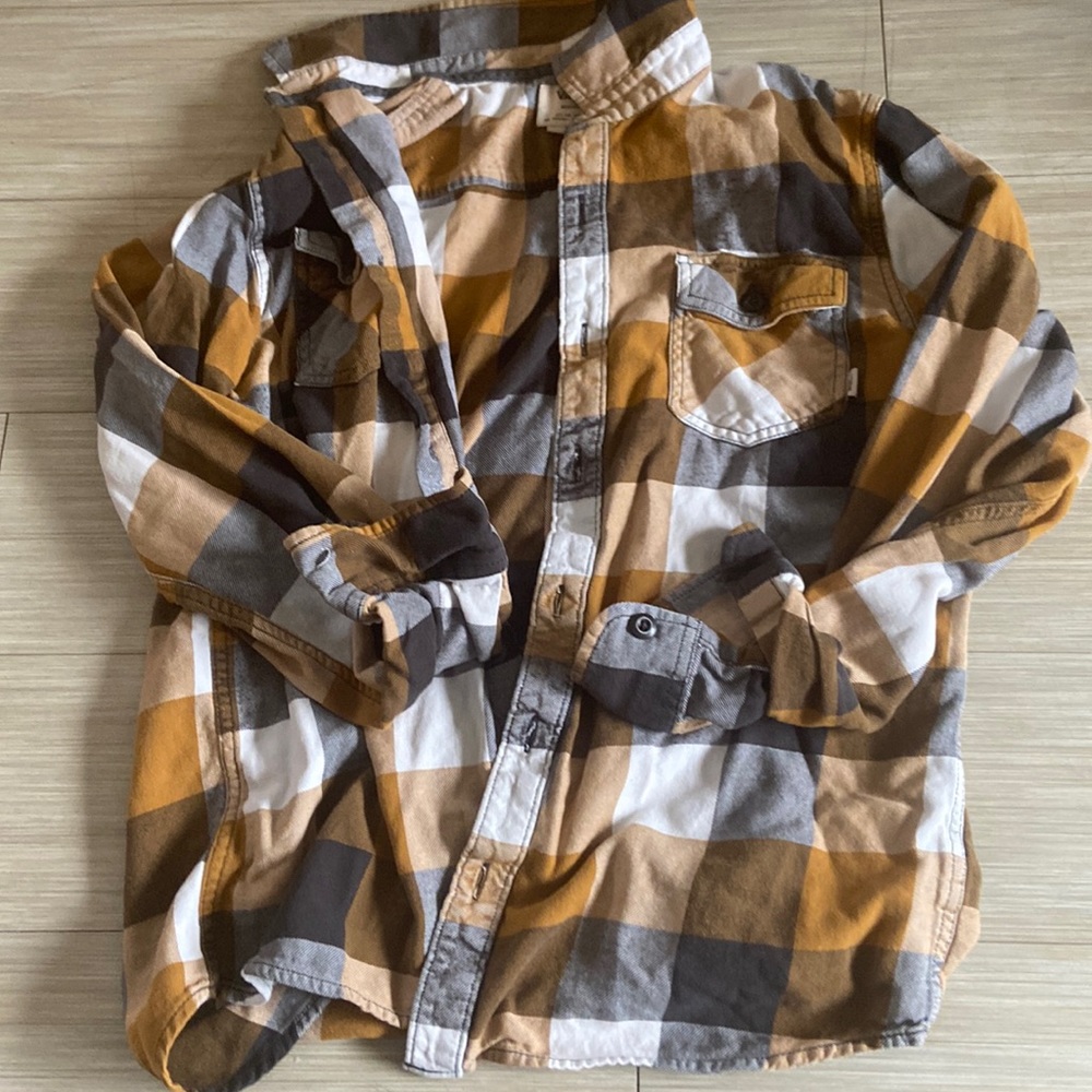 Mens Vans Ochre and Dark Grey Flannel